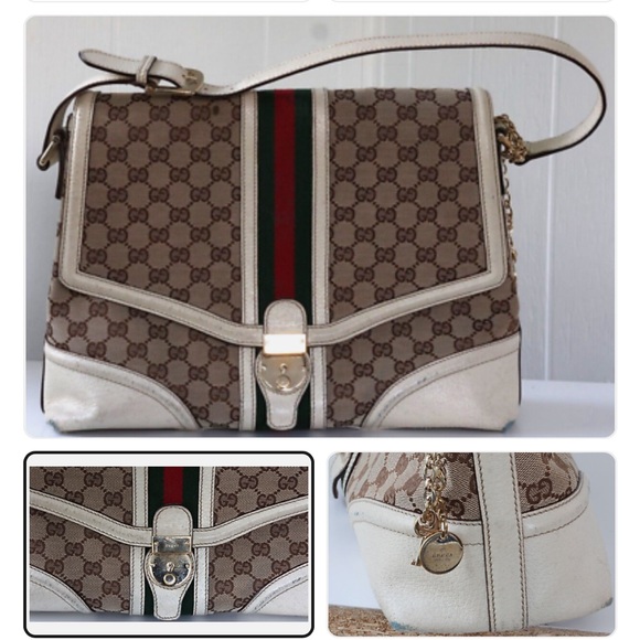 Auth Gucci Sherry Line GG Pattern Bag Canvas 💝 - Picture 3 of 8